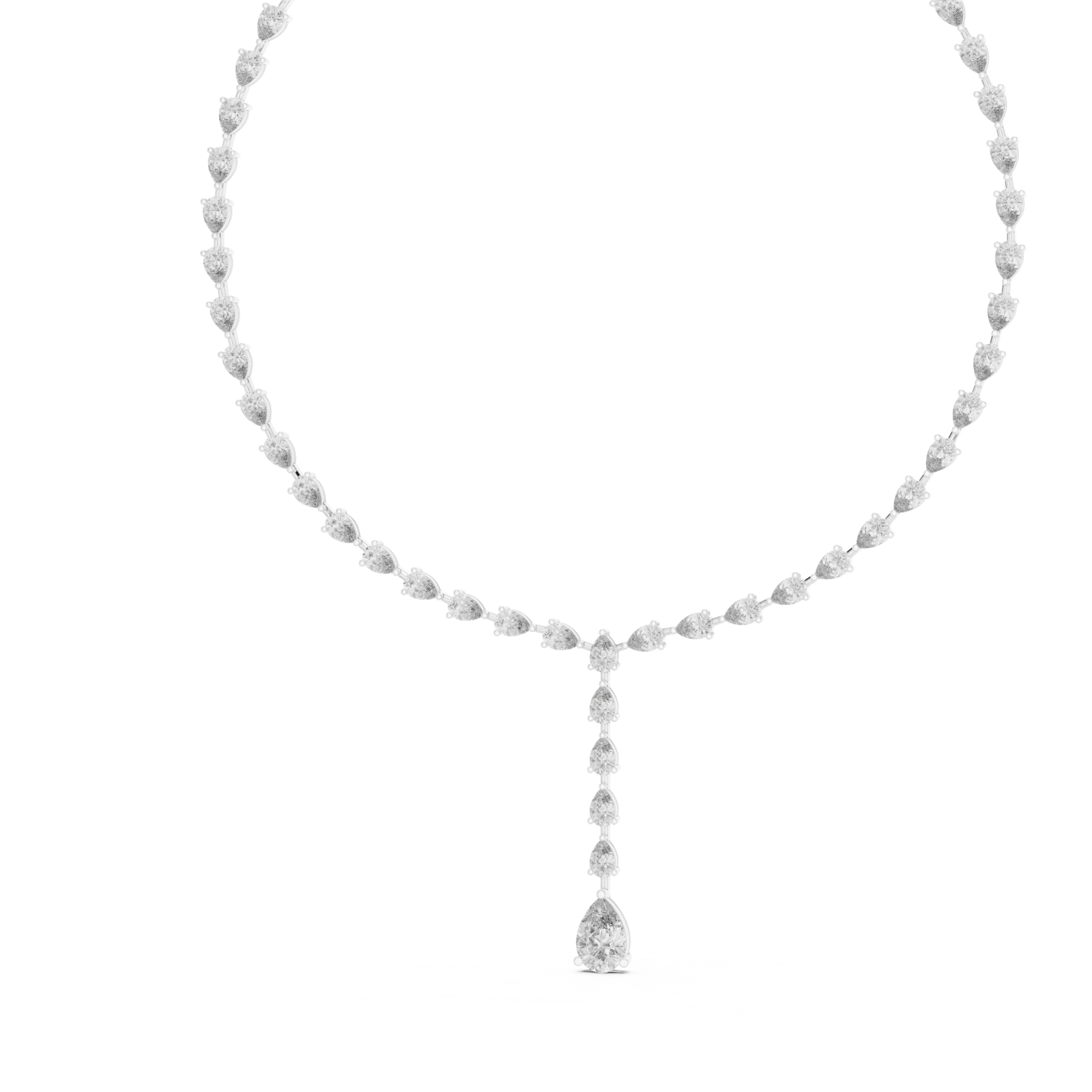  White Gold Twilight Luster Artisanal Y Necklace Right View