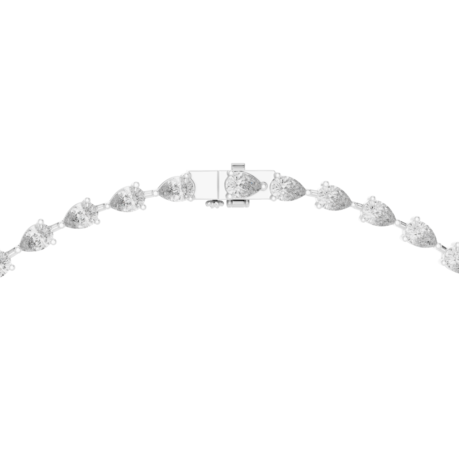  White Gold Twilight Luster Artisanal Y Necklace Front View