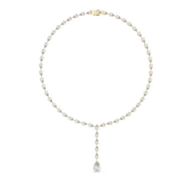  Gold Twilight Luster Artisanal Y Necklace Left View