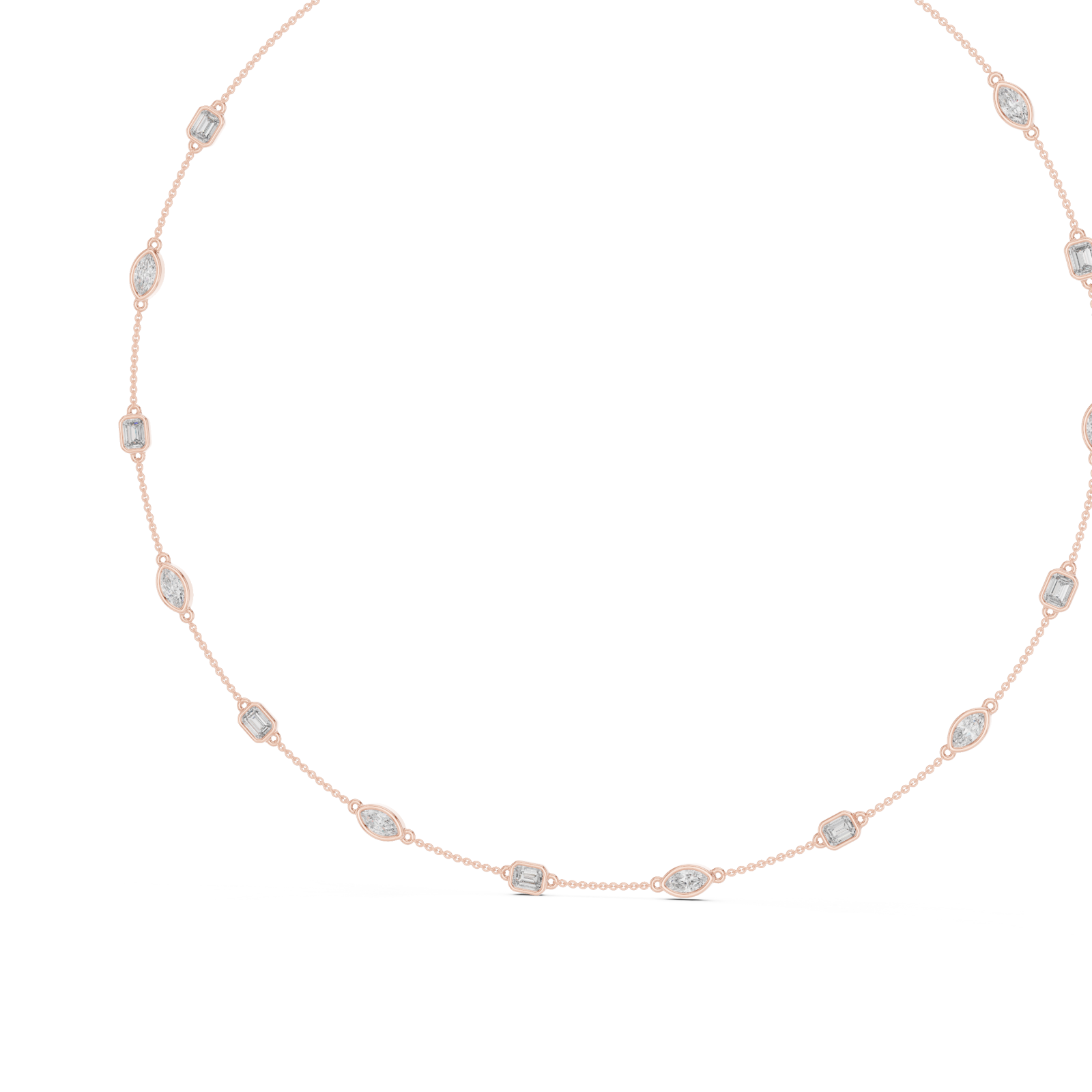  Rose Gold Refined Glisten Chain Necklace Right View