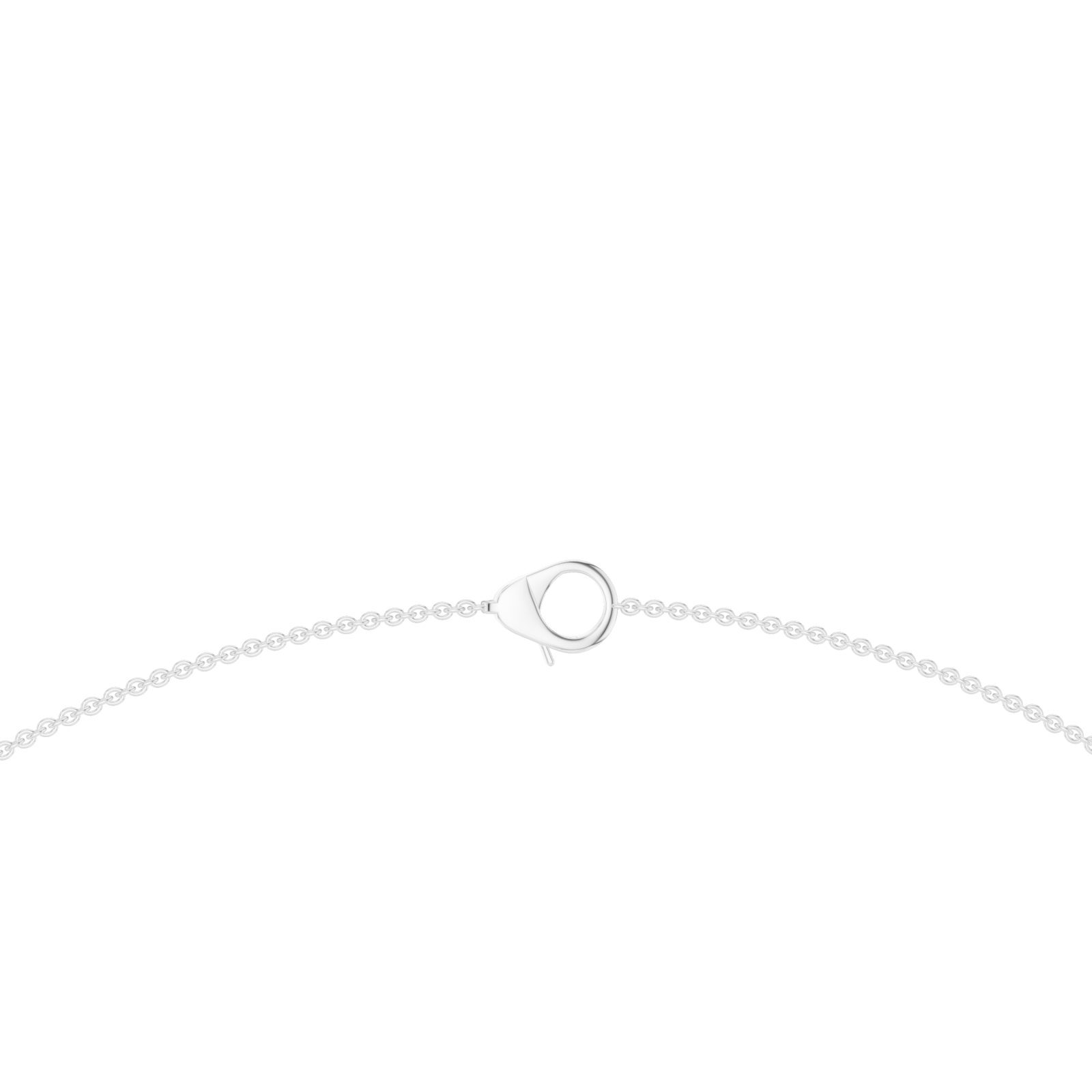  White Gold Refined Glisten Chain Necklace Front View
