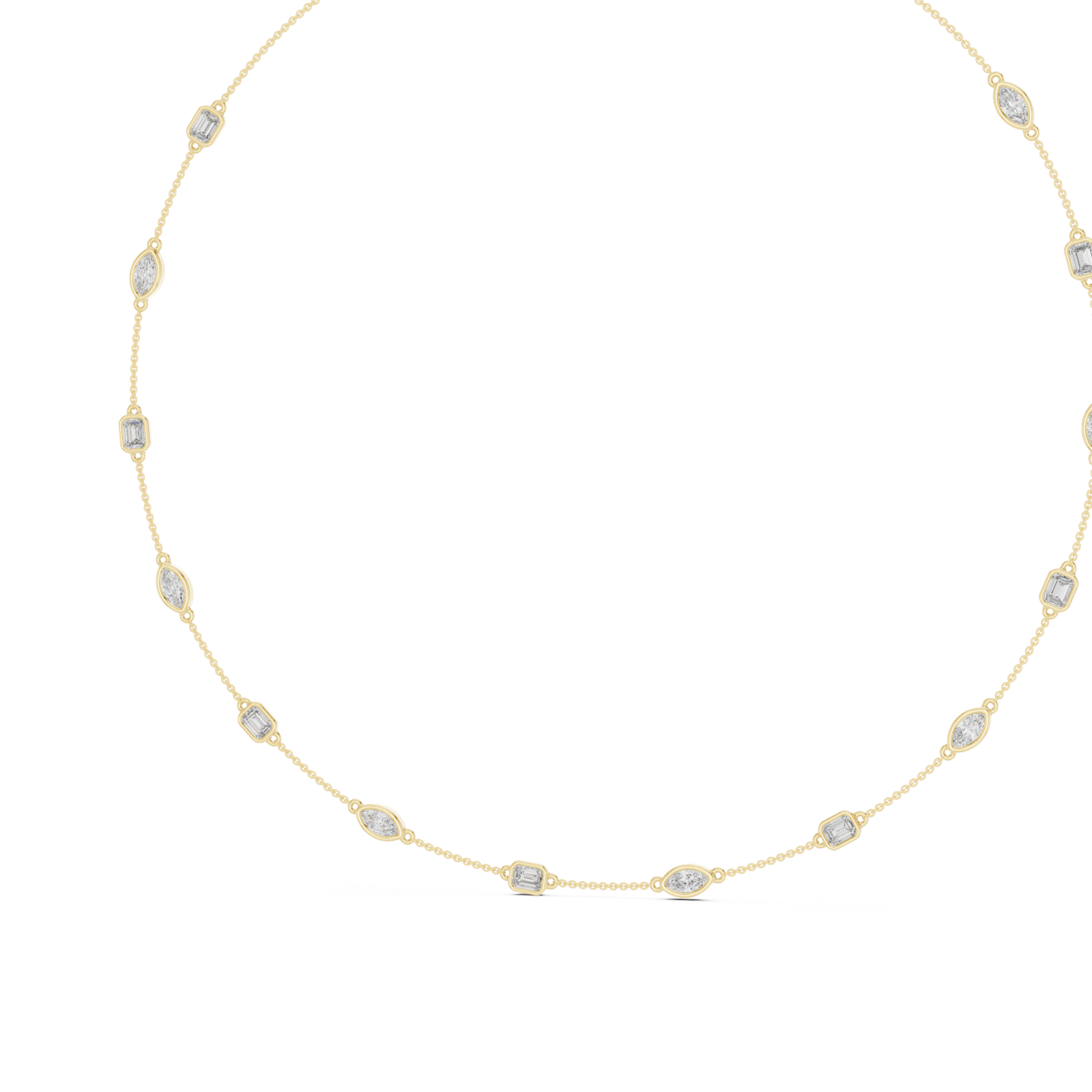 Gold Refined Glisten Chain Necklace Right View