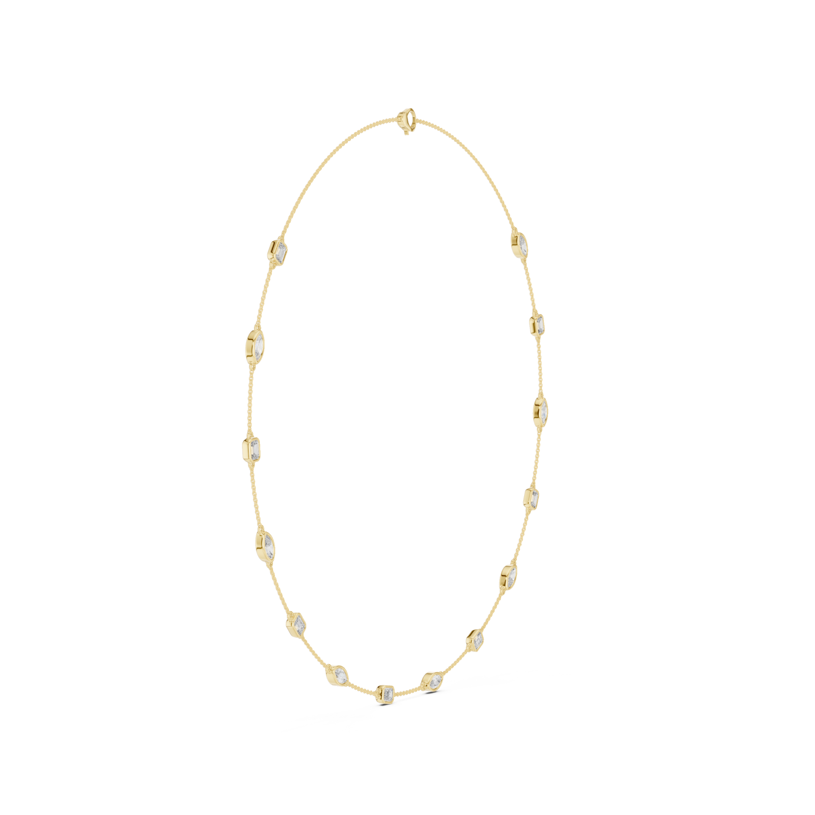  Gold Refined Glisten Chain Necklace Side View