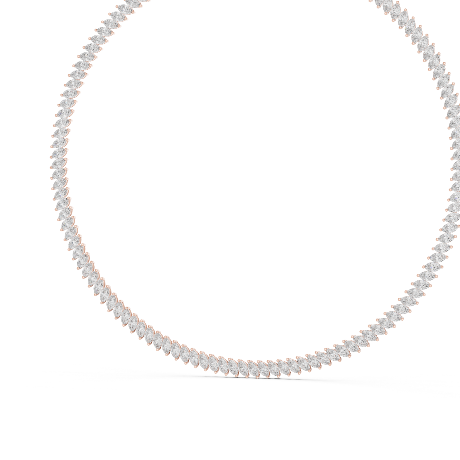  Rose Gold Radiant Leaf Silhouette Chain Necklace Right View