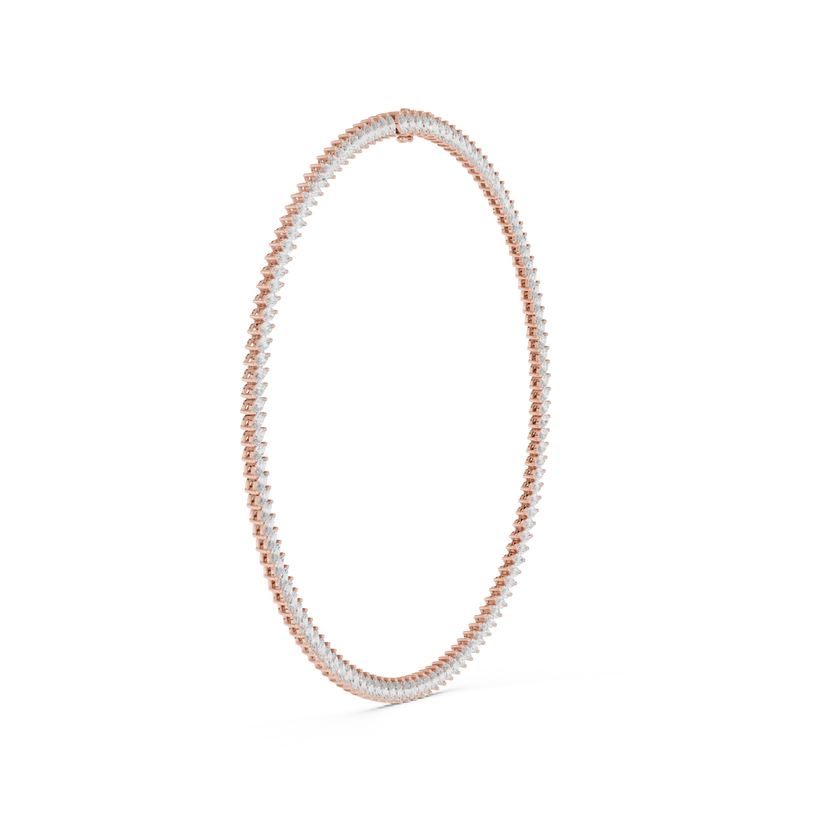  Rose Gold Radiant Leaf Silhouette Chain Necklace Side View