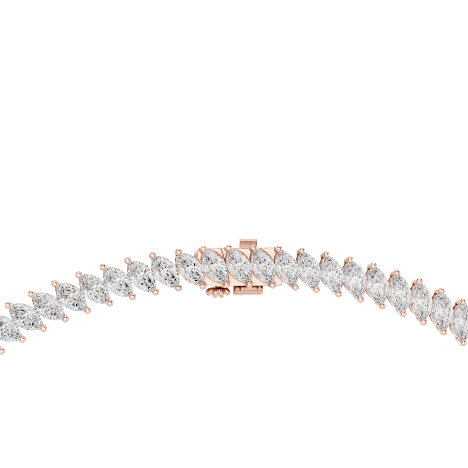  Rose Gold Radiant Leaf Silhouette Chain Necklace Front View