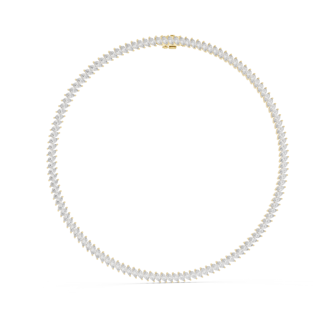 Gold Radiant Leaf Silhouette Chain Necklace Left View