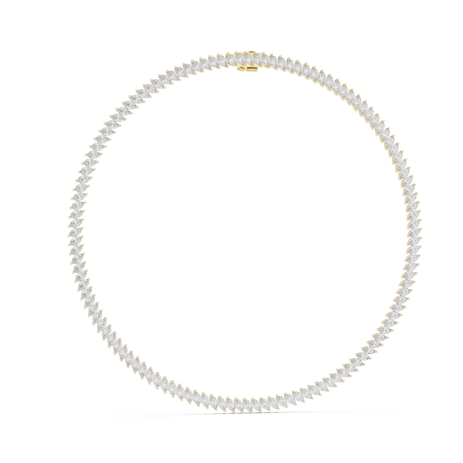  Gold Radiant Leaf Silhouette Chain Necklace Left View