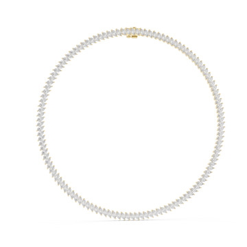  Gold Radiant Leaf Silhouette Chain Necklace Left View