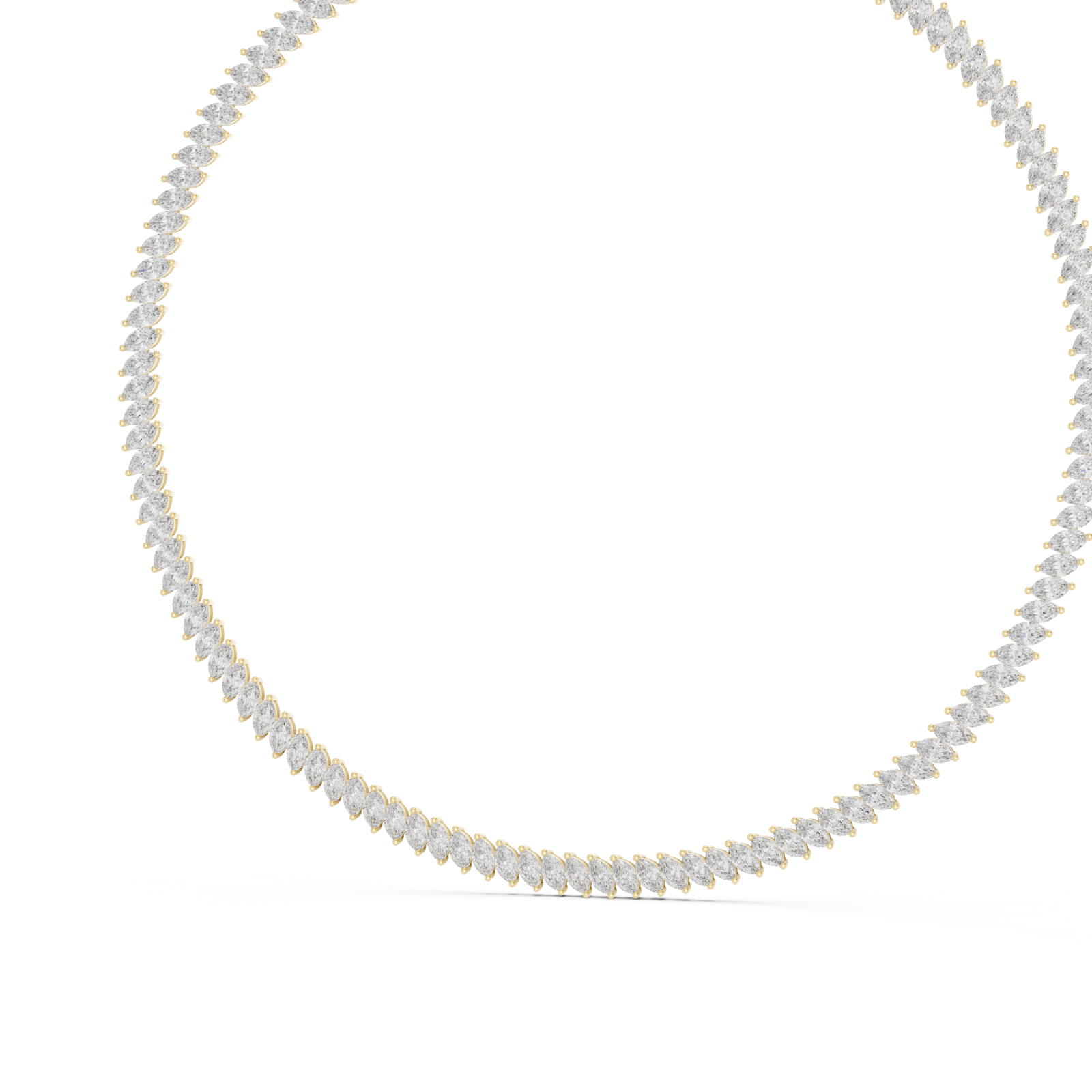 Gold Radiant Leaf Silhouette Chain Necklace Right View