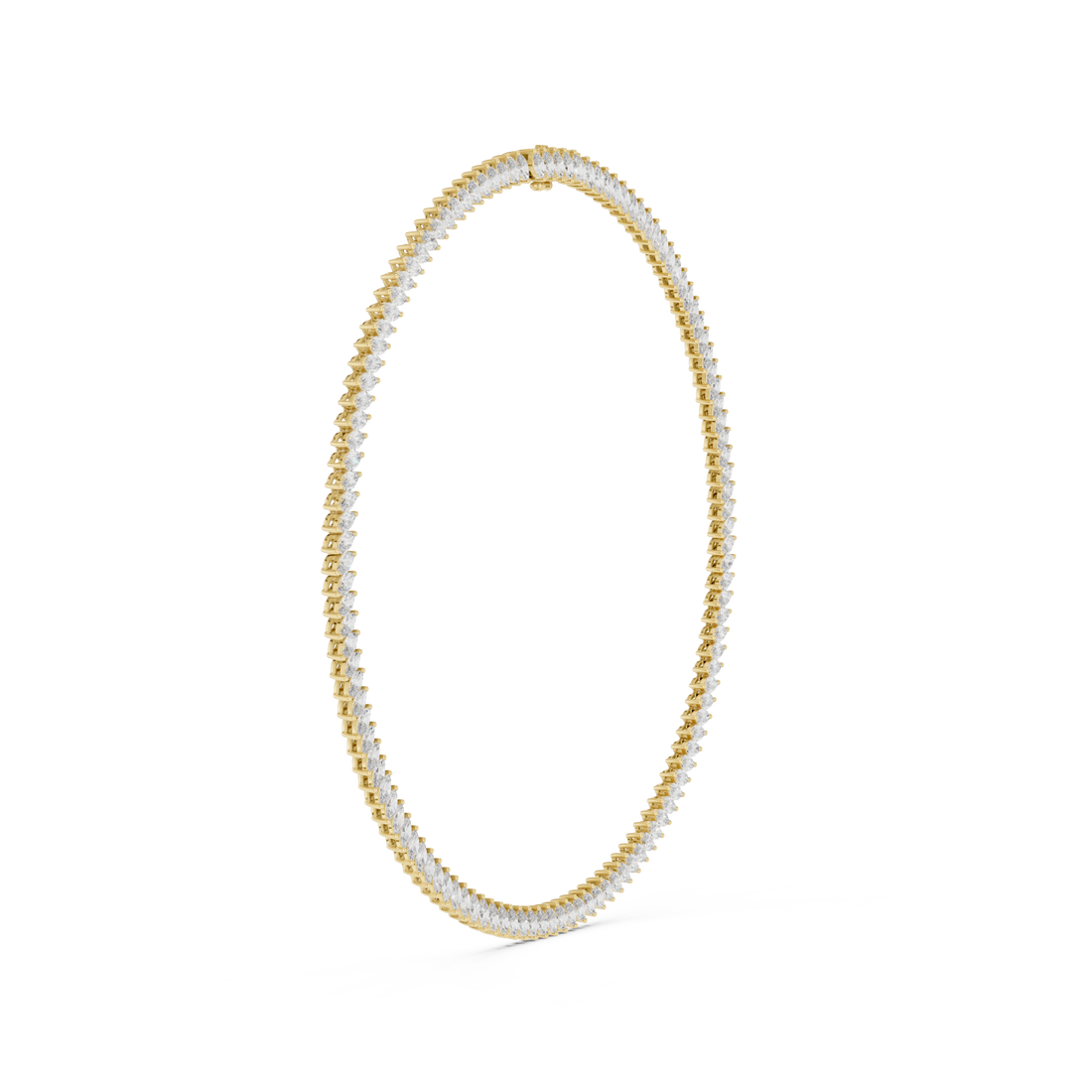  Gold Radiant Leaf Silhouette Chain Necklace Left View