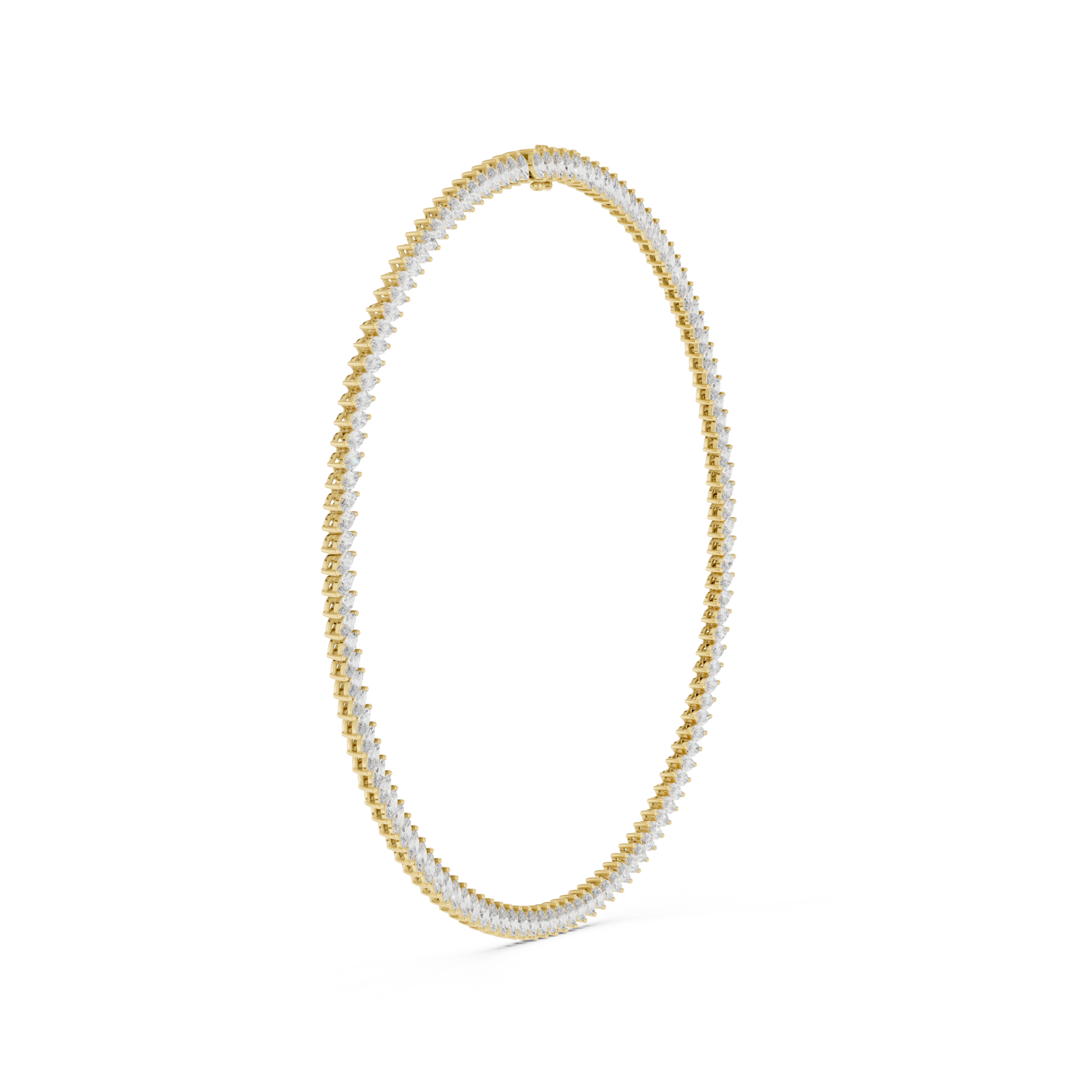  Gold Radiant Leaf Silhouette Chain Necklace Side View