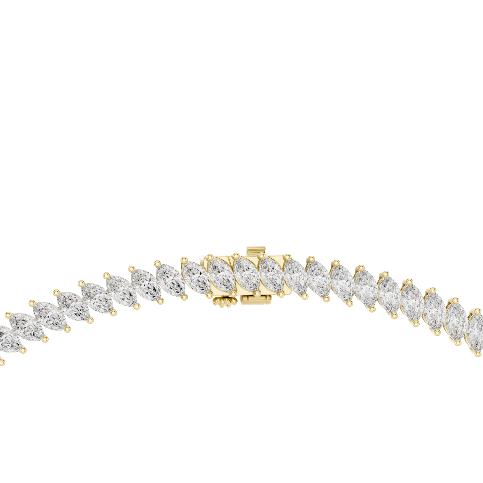  Gold Radiant Leaf Silhouette Chain Necklace Front View