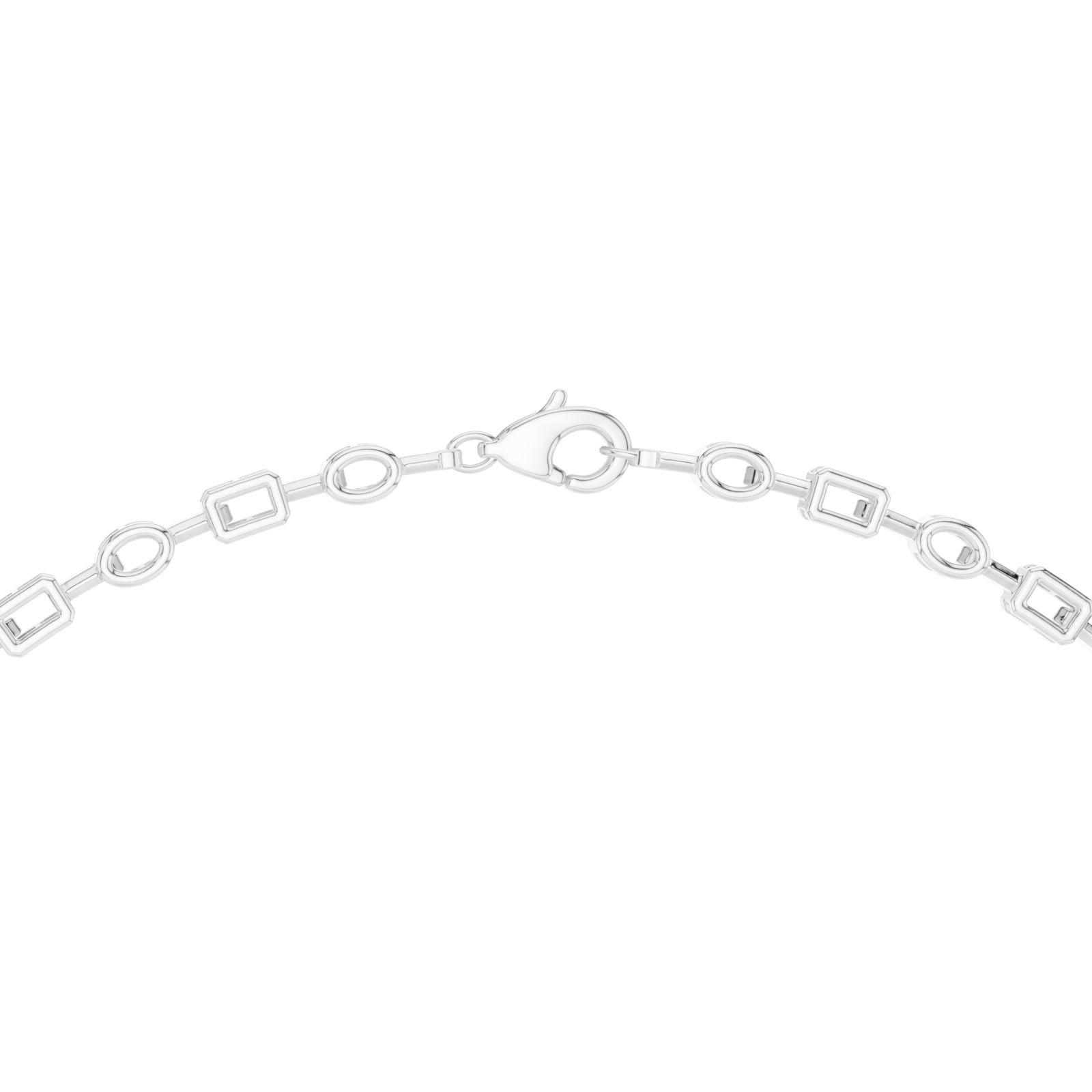  White Gold Evening Light Clustered Y Necklace Front View