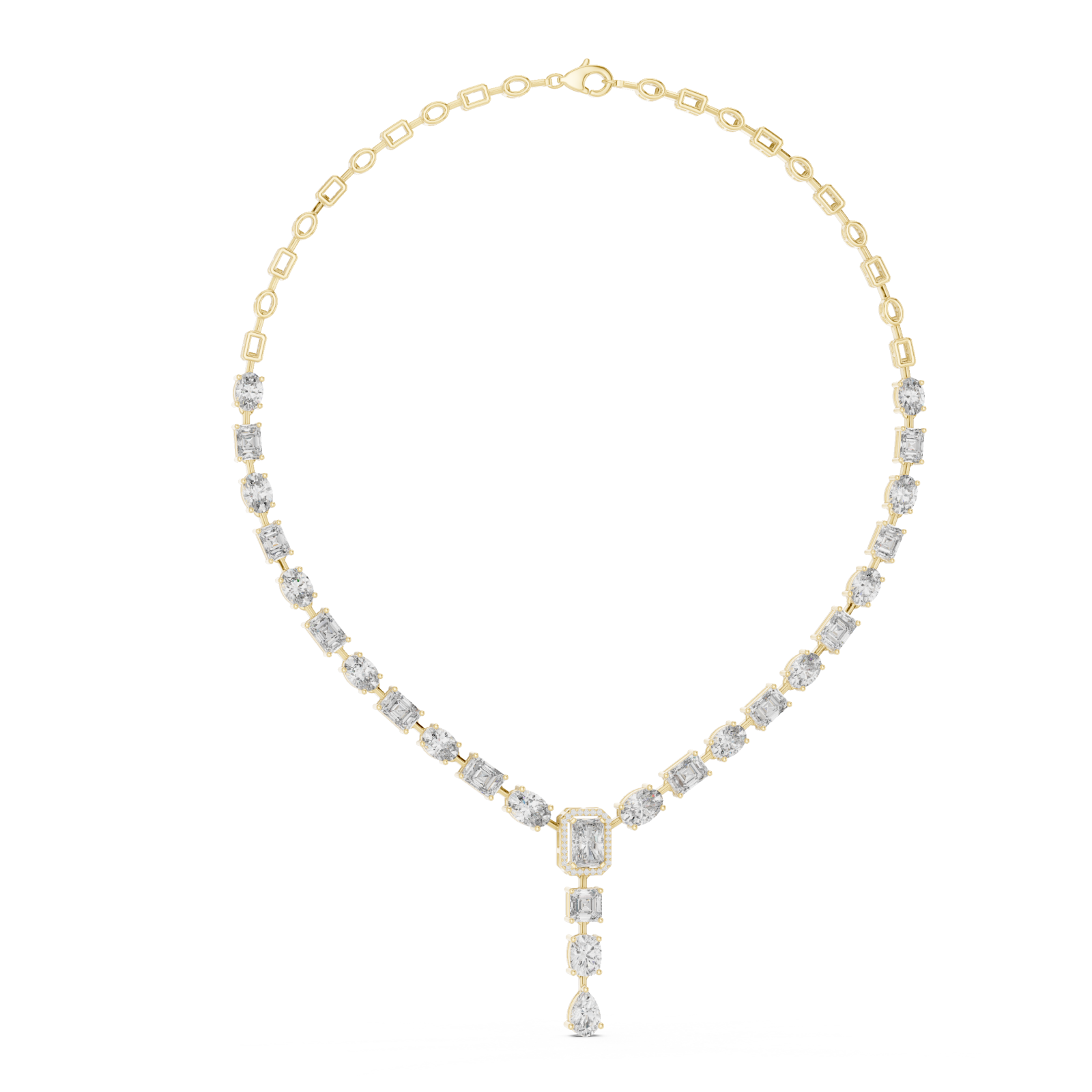  Gold Evening Light Clustered Y Necklace Left View