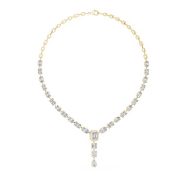 Gold Evening Light Clustered Y Necklace Left View