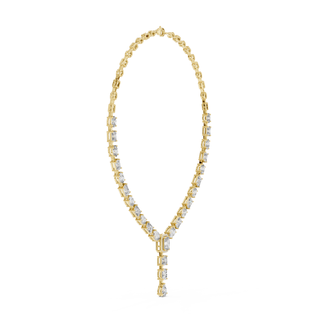  Gold Evening Light Clustered Y Necklace Left View