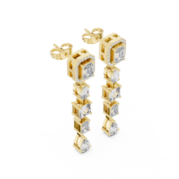 Gold Falling Light Mosaic Earrings Right View