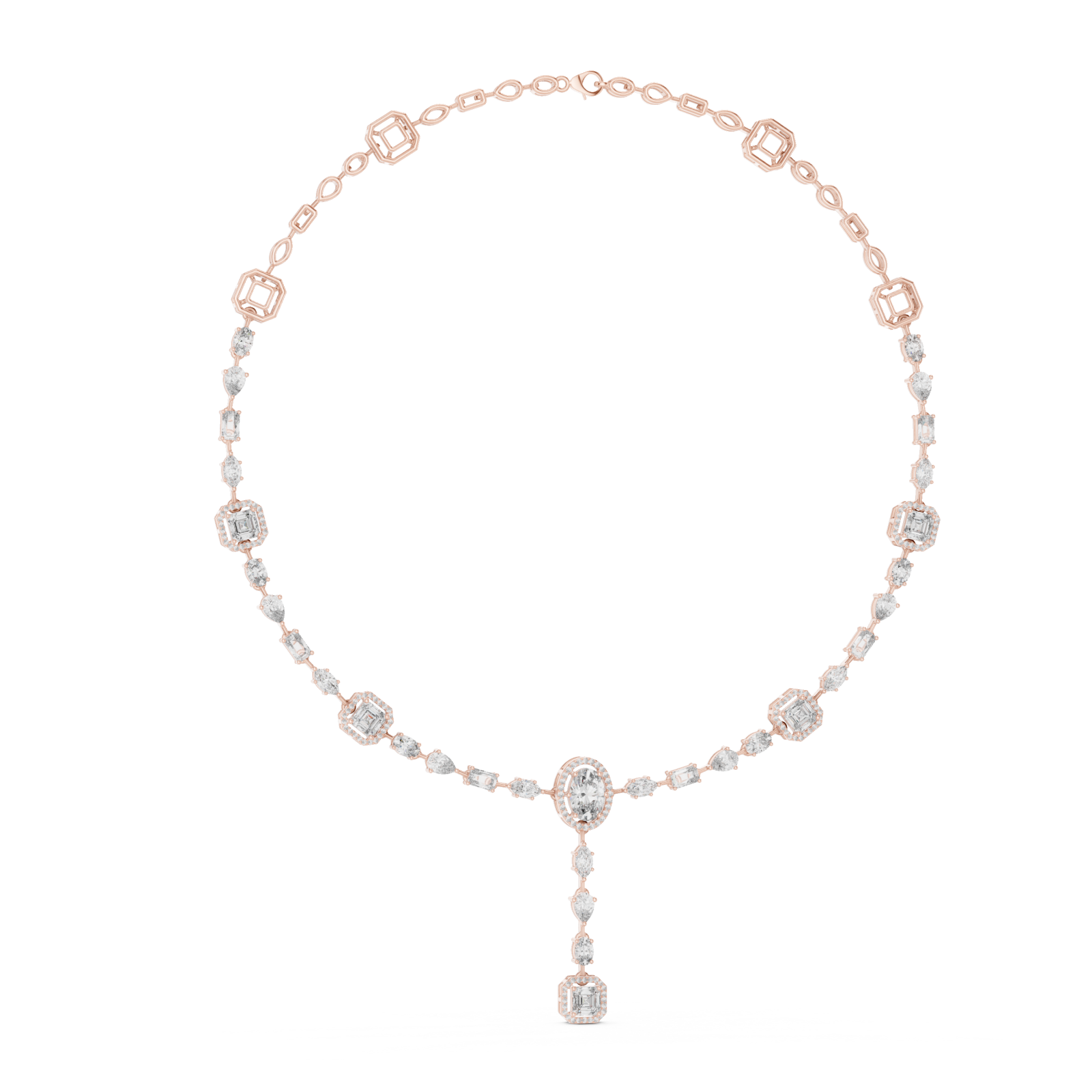  Rose Gold Celestial Glow Classic Y Necklace Left View