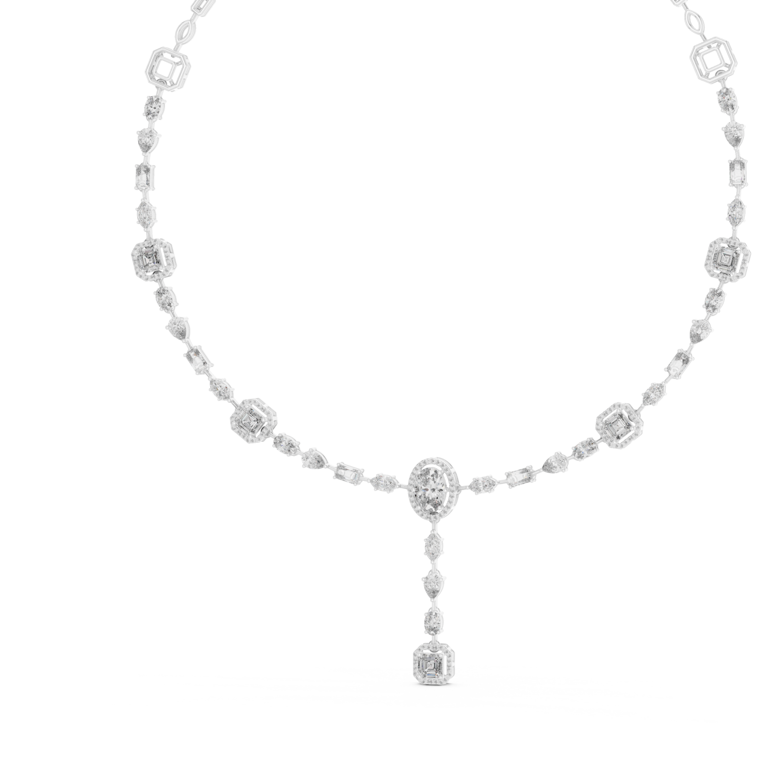  White Gold Celestial Glow Classic Y Necklace Right View