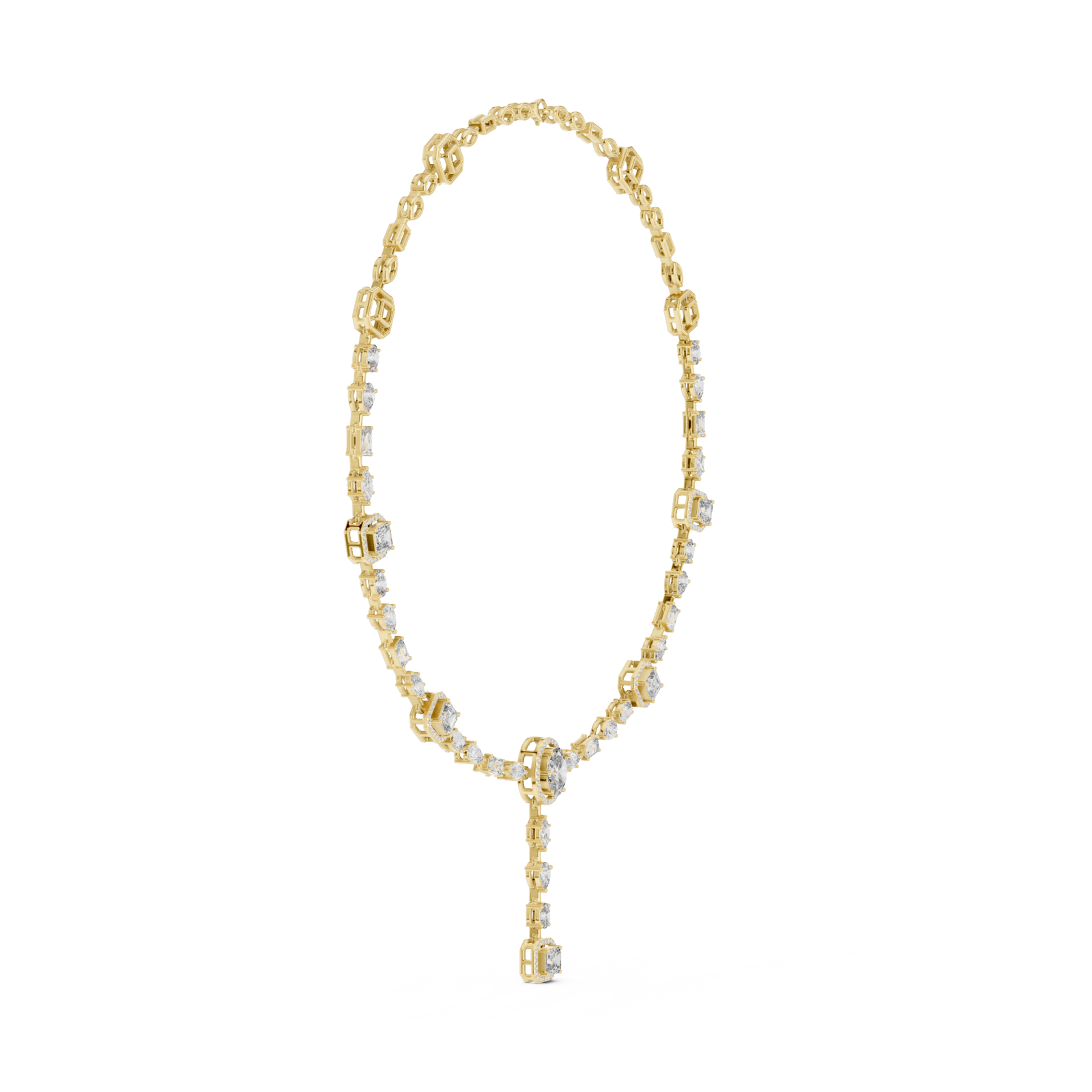  Gold Celestial Glow Classic Y Necklace Side View
