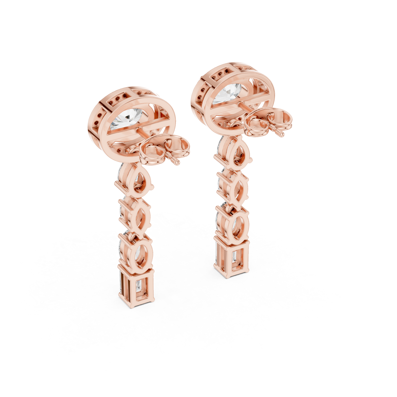  Rose Gold Elegant Passage Statement Studs Side View