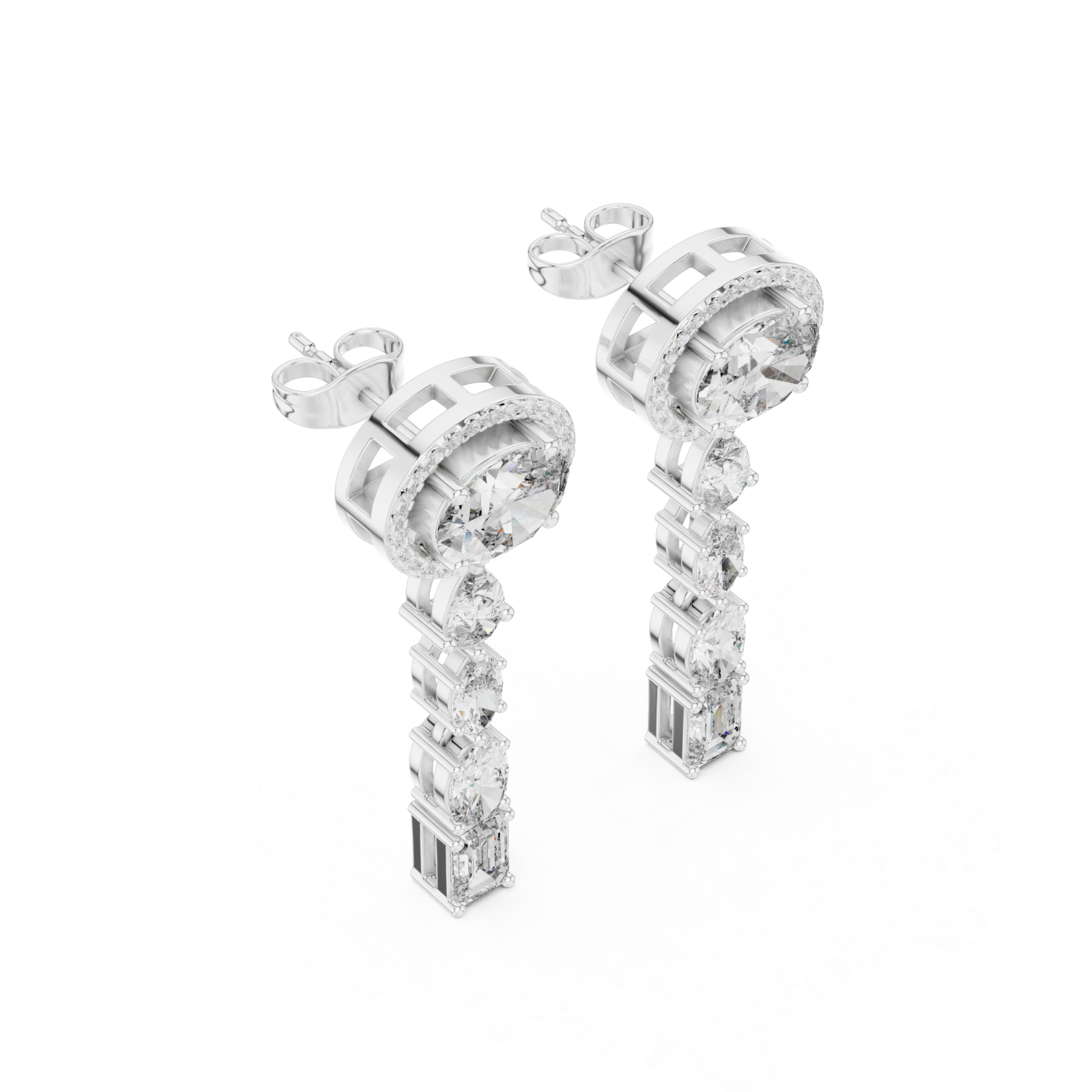  White Gold Elegant Passage Statement Studs Right View