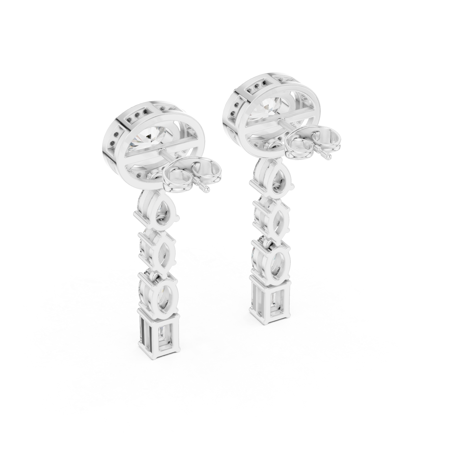  White Gold Elegant Passage Statement Studs Side View