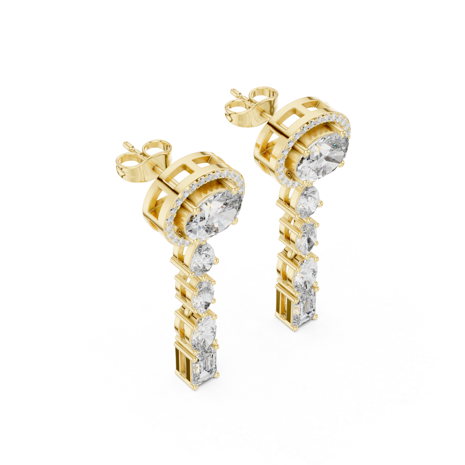 Gold Elegant Passage Statement Studs Right View