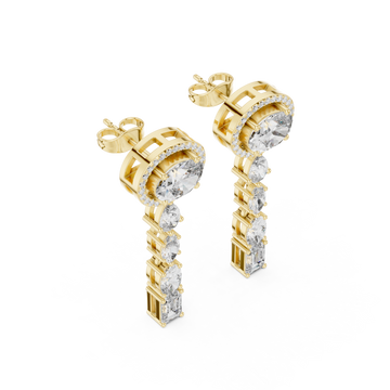 Gold Elegant Passage Statement Studs Right View