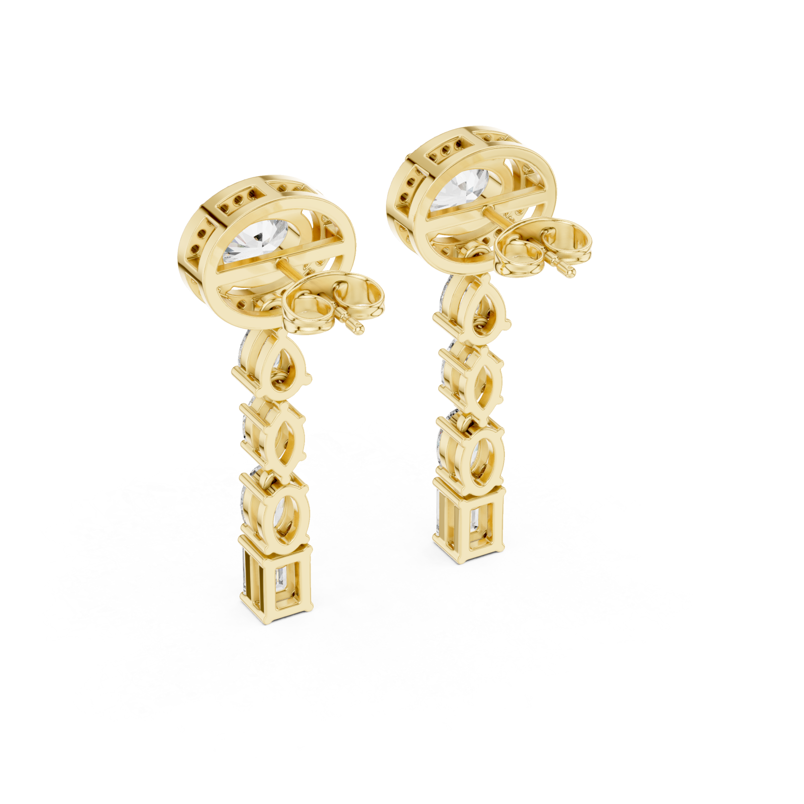  Gold Elegant Passage Statement Studs Side View