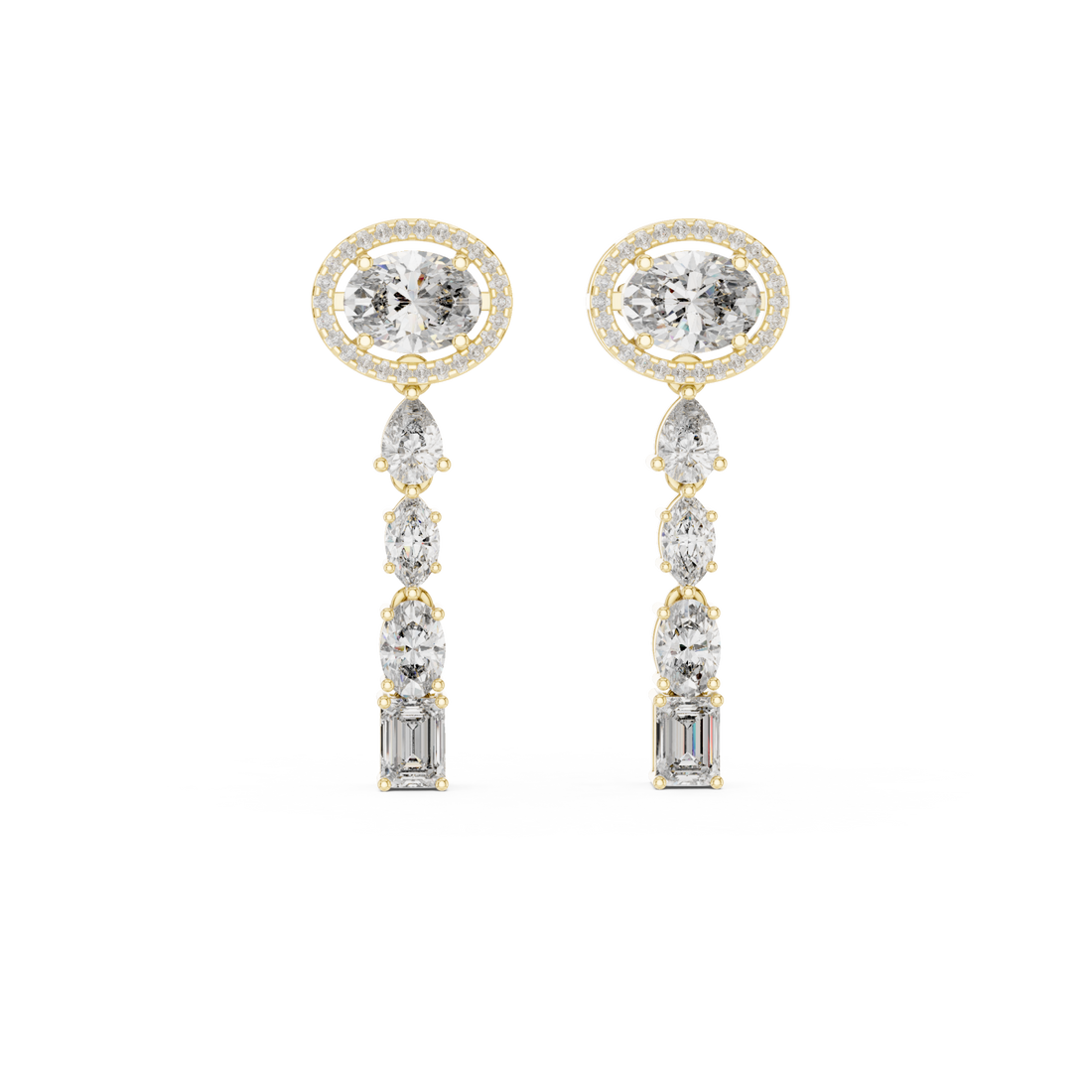 Gold Elegant Passage Statement Studs Right View