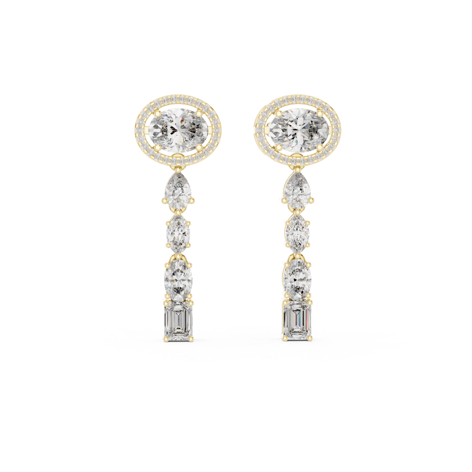  Gold Elegant Passage Statement Studs Front View
