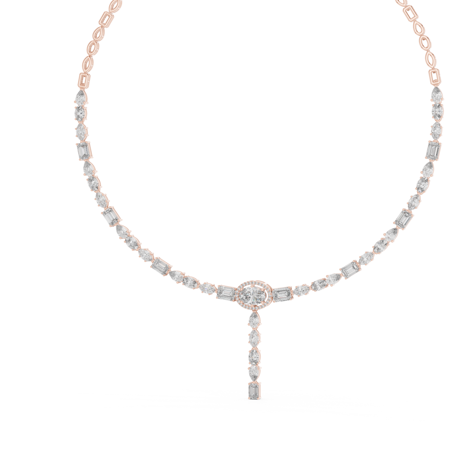  Rose Gold Whispering Grace Long Lariat Necklace Right View