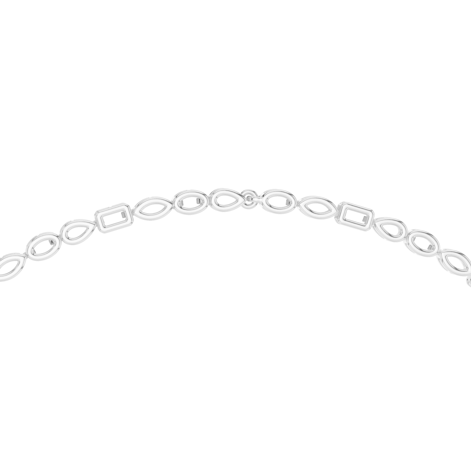  White Gold Whispering Grace Long Lariat Necklace Front View
