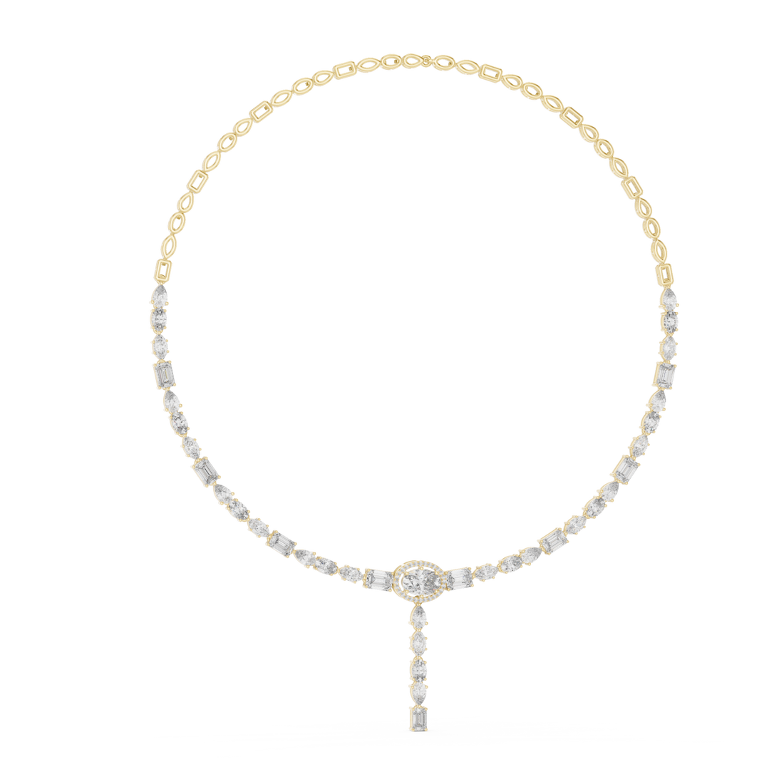  Gold Whispering Grace Long Lariat Necklace Left View