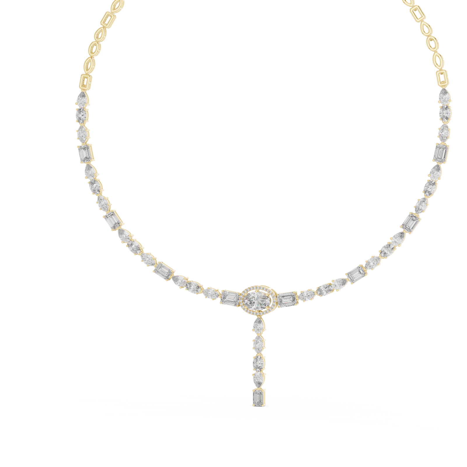 Gold Whispering Grace Long Lariat Necklace Right View