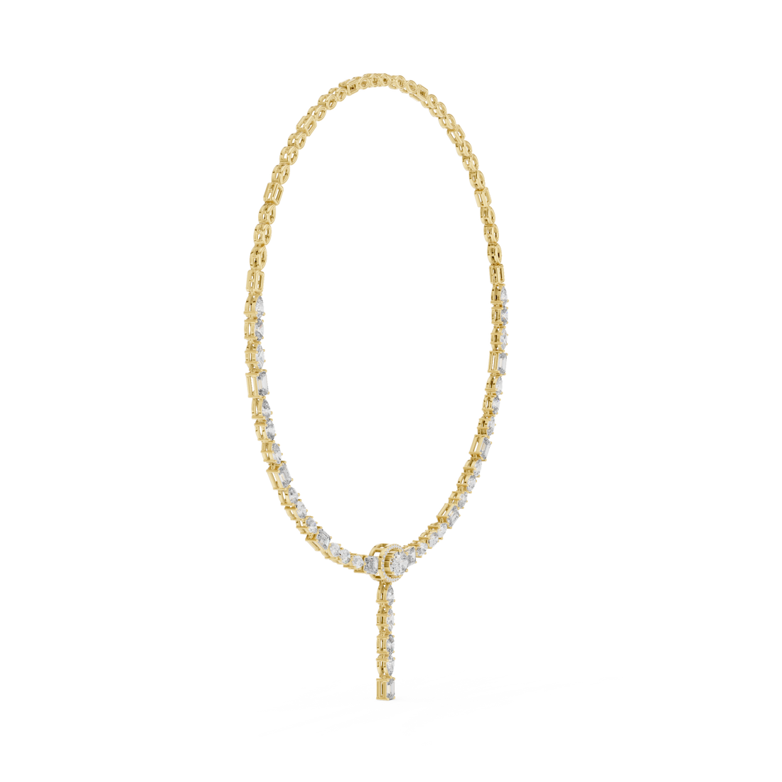  Gold Whispering Grace Long Lariat Necklace Left View