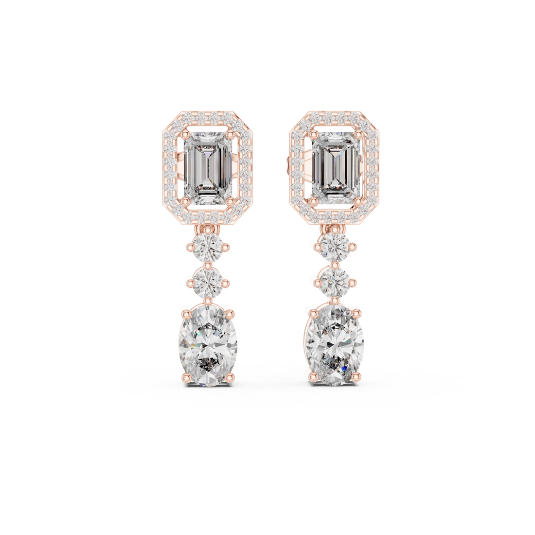  Rose Gold Radiant Harmony Stud Earrings Right View