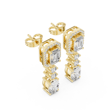 Gold Radiant Harmony Stud Earrings Right View
