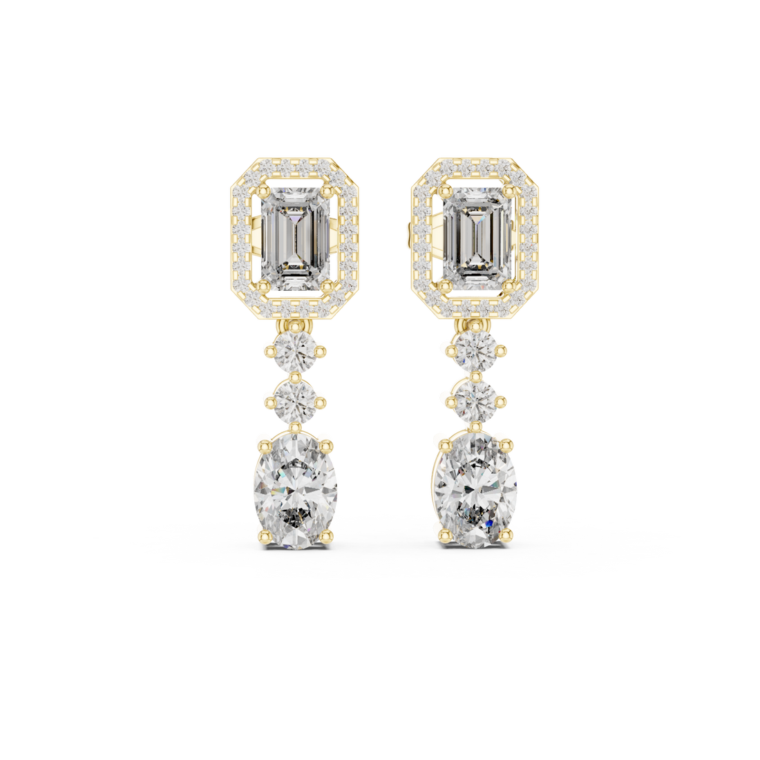 Gold Radiant Harmony Stud Earrings Right View