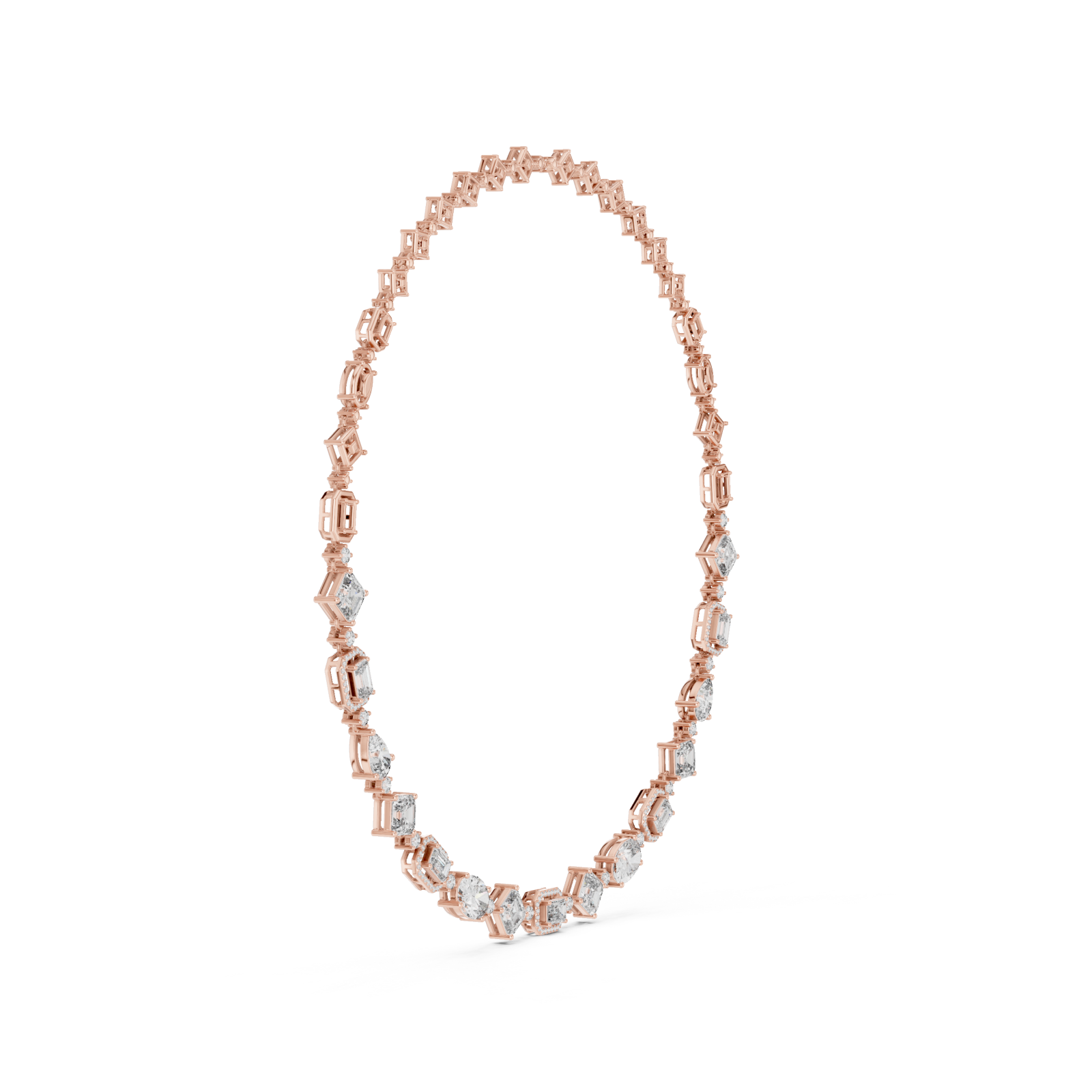 Rose Gold Gardenia Embrace Vintage Inspired Signature Necklace Side View