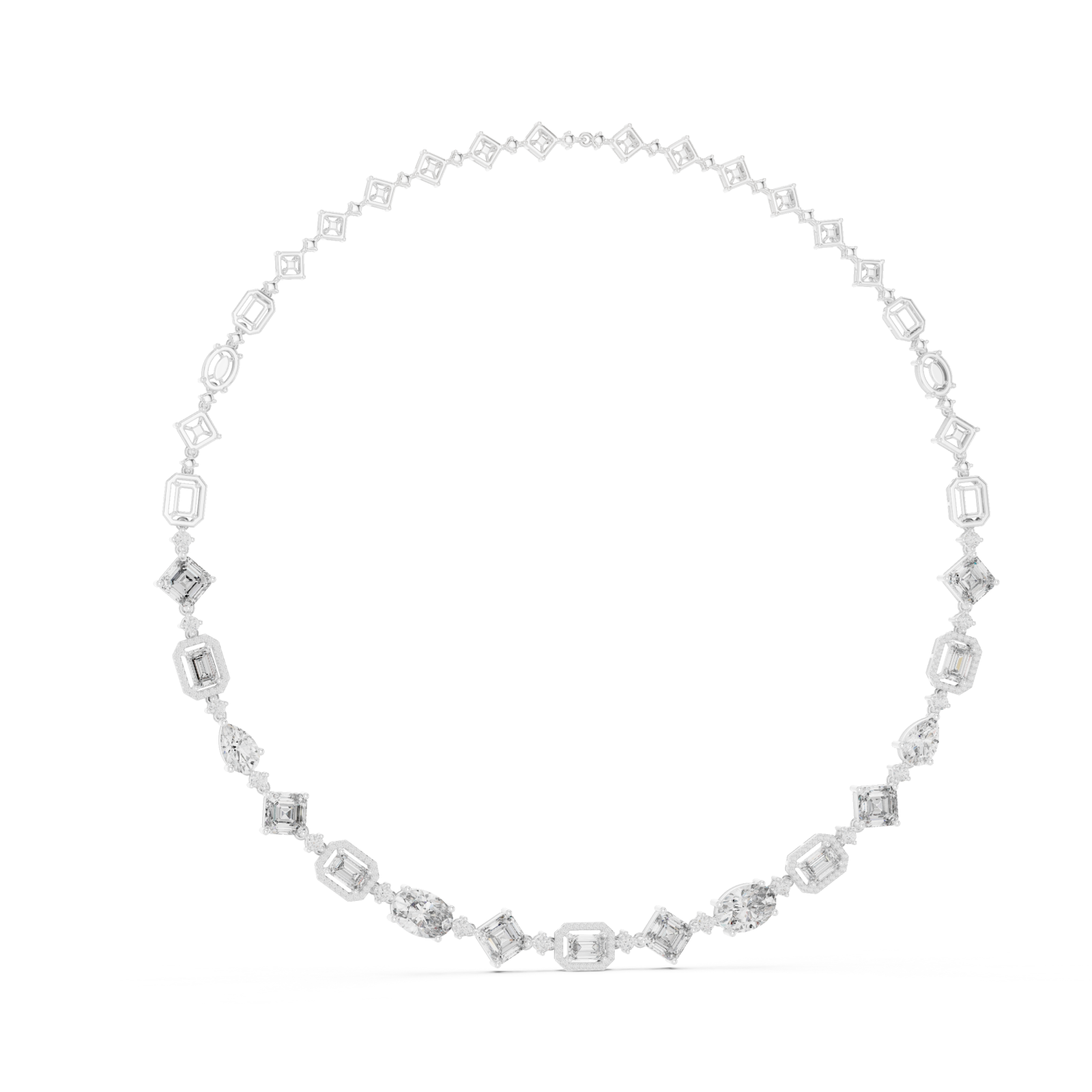  White Gold Gardenia Embrace Vintage Inspired Signature Necklace Left View