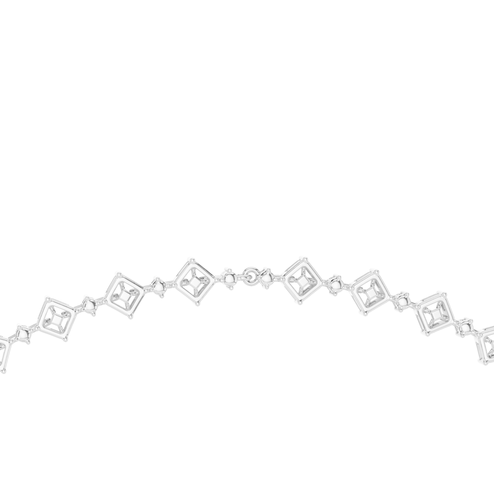 White Gold Gardenia Embrace Vintage Inspired Signature Necklace Front View