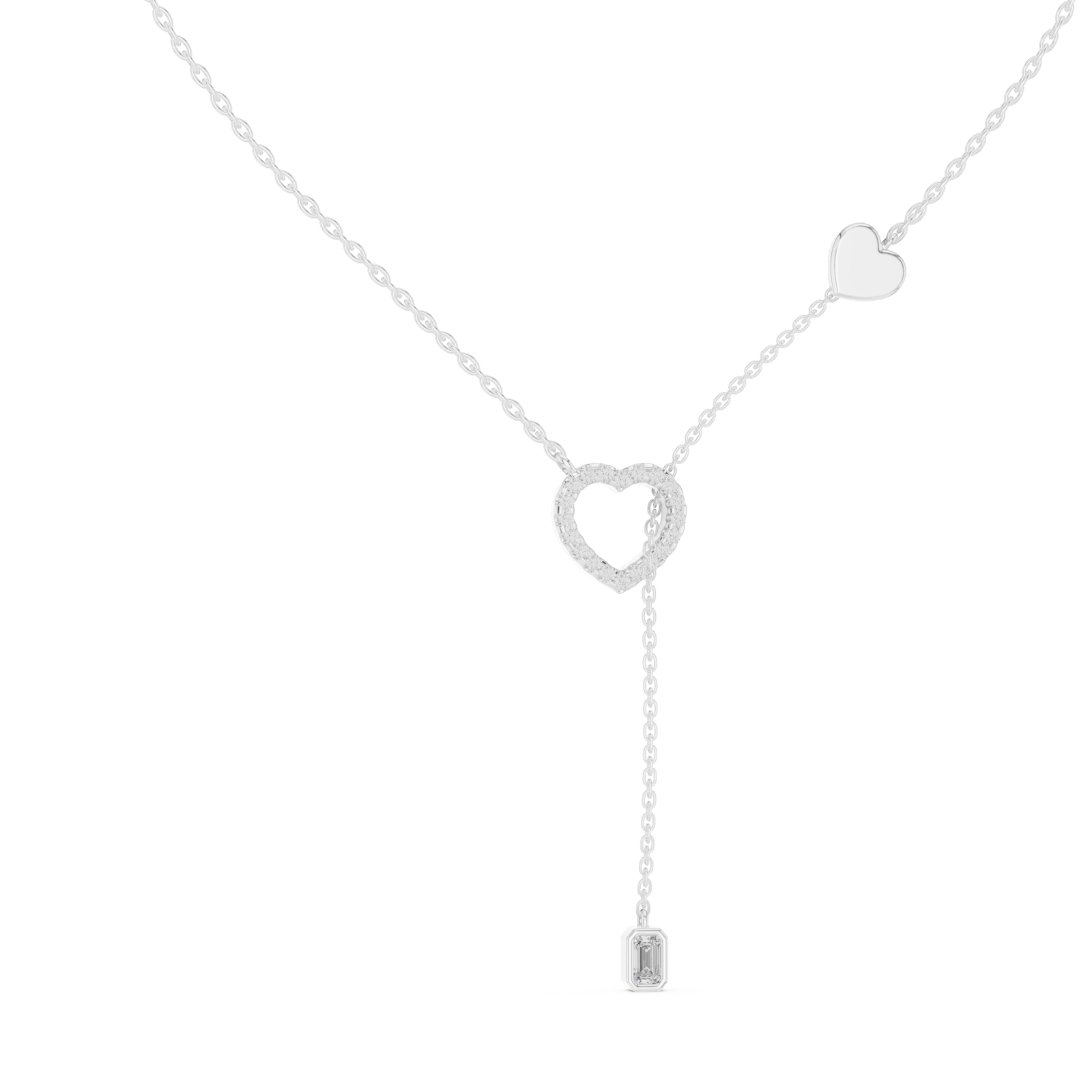  White Gold Endless Bond Heart Accent Pendant Left View