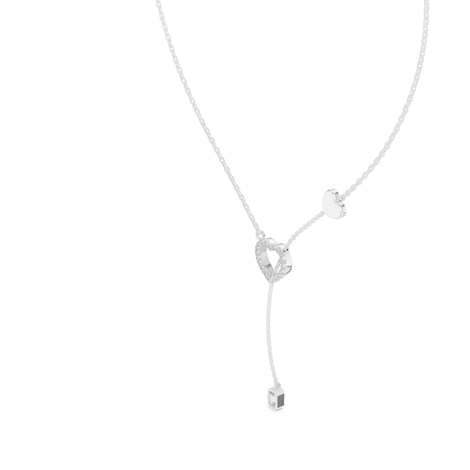  White Gold Endless Bond Heart Accent Pendant Right View