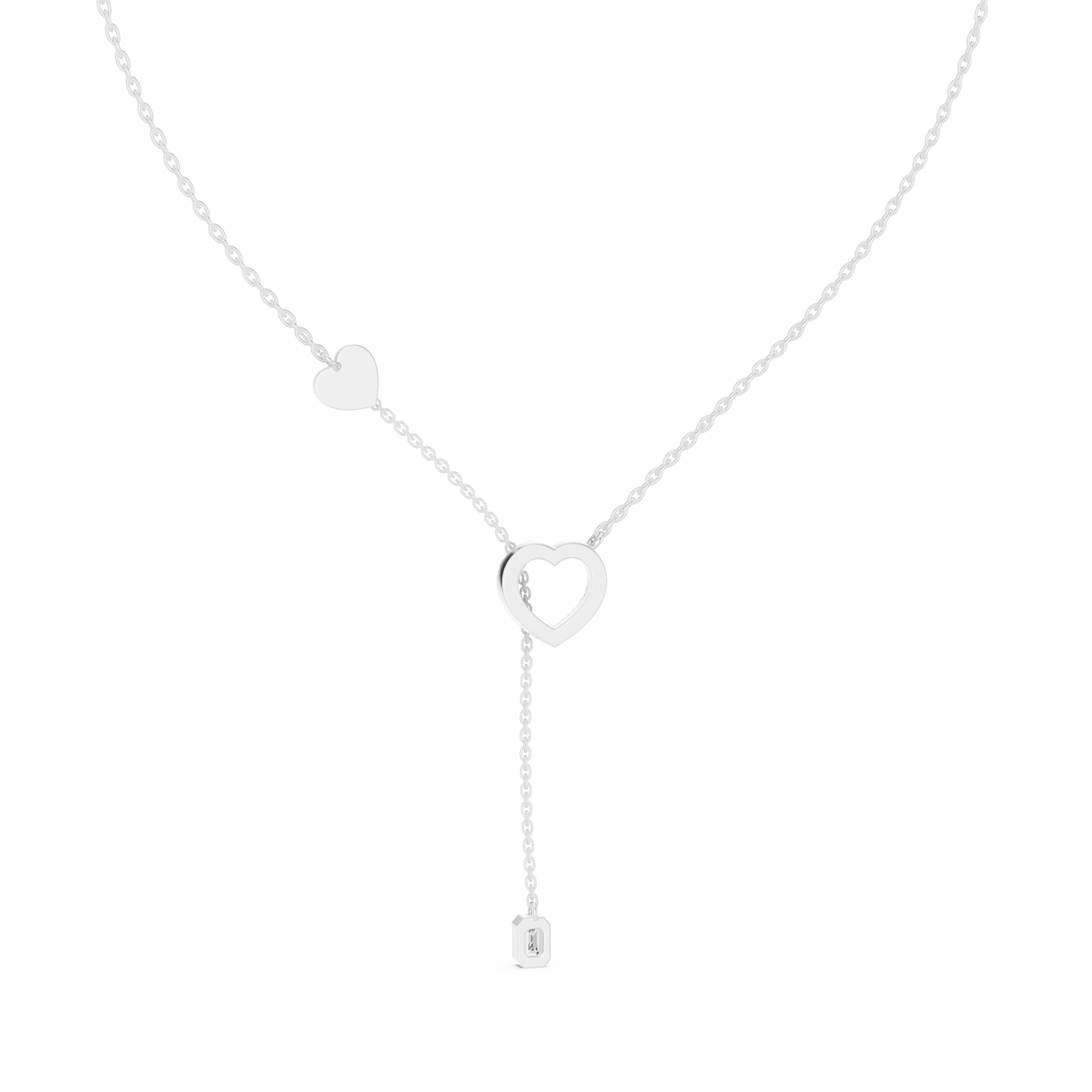  White Gold Endless Bond Heart Accent Pendant Front View