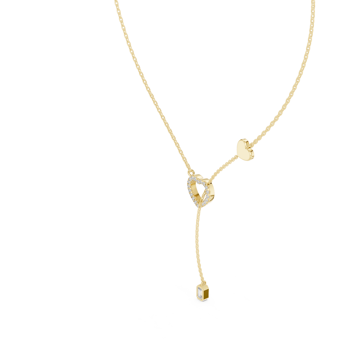 Gold Endless Bond Heart Accent Pendant Right View