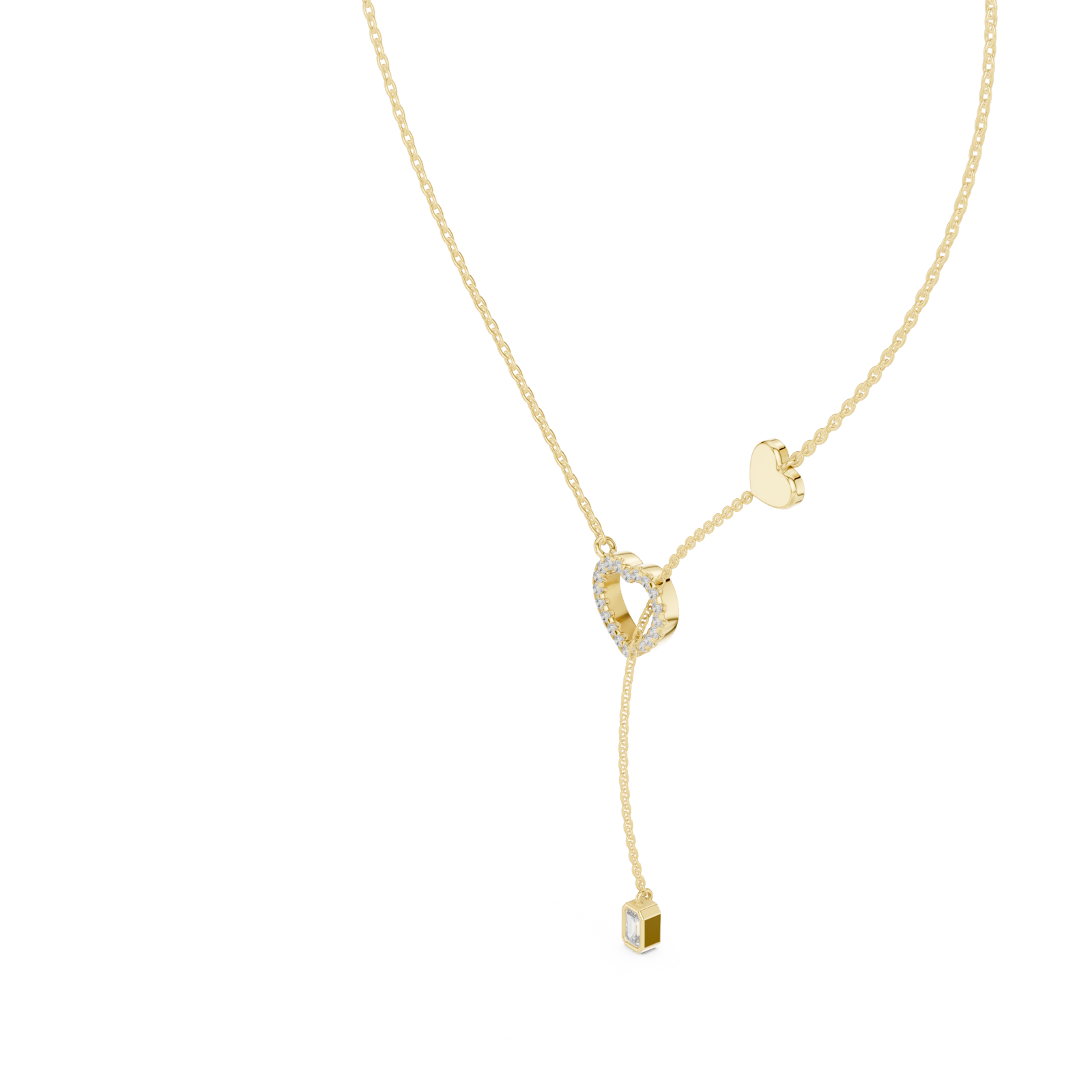 Gold Endless Bond Heart Accent Pendant Right View