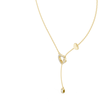 Gold Endless Bond Heart Accent Pendant Right View